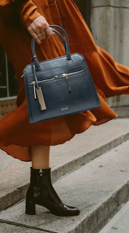 RI2K LONDON Eden Genuine Leather Black Sling Bag