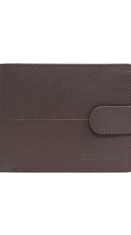 HIROSHI Genuine Leather Ivaan Collection Brown Bi Fold Wallet -Brown